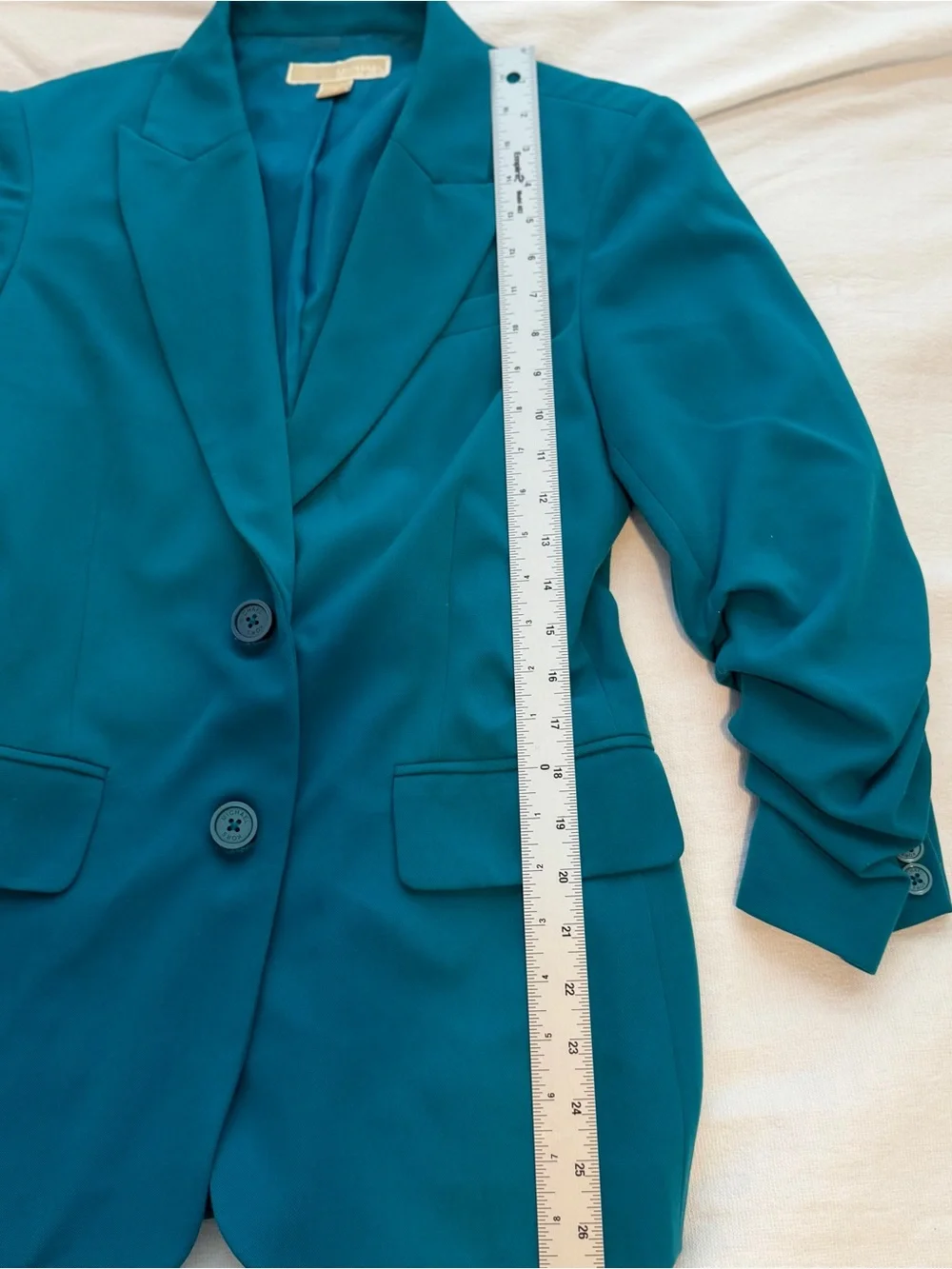 Michael Kors Teal Single-Button Tailored Blazer